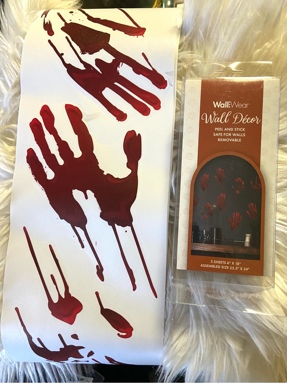 NWT Peel & Stick “Bloody handprint” Removable Wall Decals